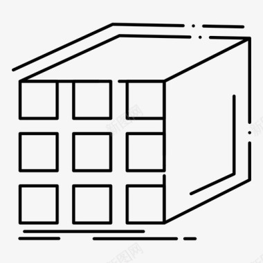 抽象聚合立方体图标图标