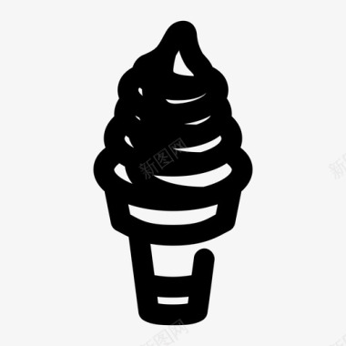 冰淇淋蛋卷冰淇淋筒食品图标图标