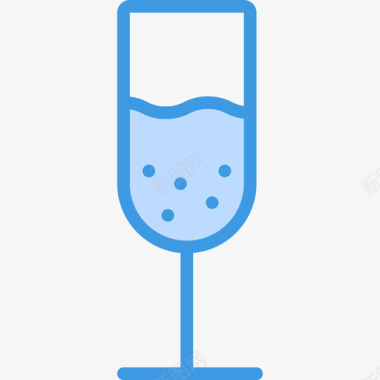 香槟节日5蓝色图标图标