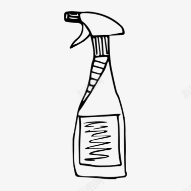 清洁剂瓶子素描图标图标