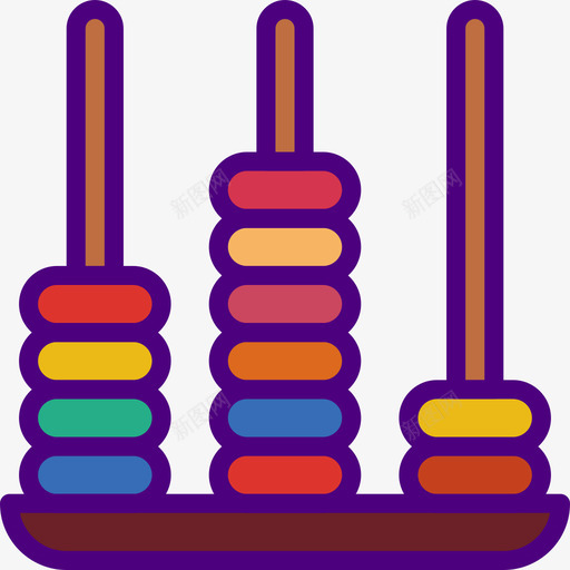 算盘教育137线颜色图标svg_新图网 https://ixintu.com 教育137 算盘 线颜色