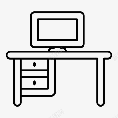 办公桌电脑家具图标图标