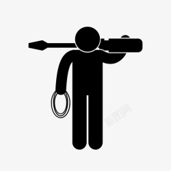 电线线人人电工电缆人图标高清图片