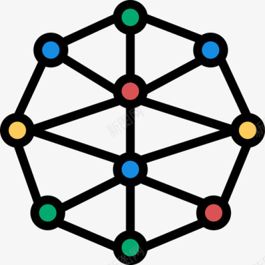 网络通信连接5线颜色图标图标