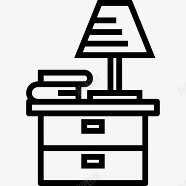 床头柜和灯卧室家具图标图标