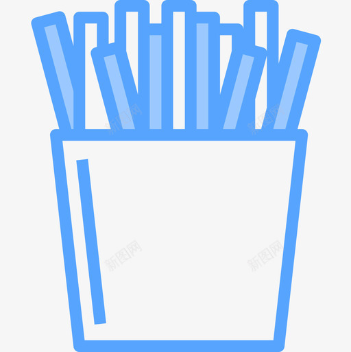 炸薯条食物115蓝色图标svg_新图网 https://ixintu.com 炸薯条 蓝色 食物115