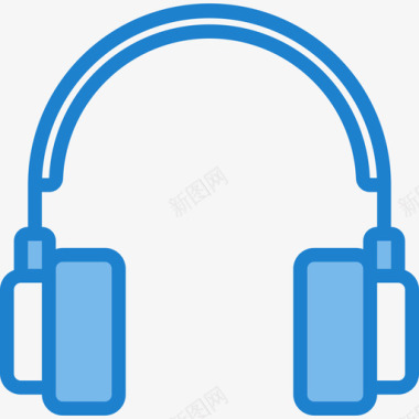 耳机多媒体和娱乐9蓝色图标图标