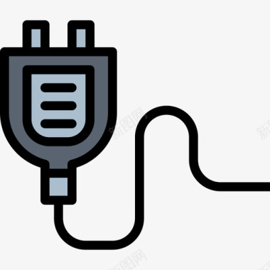 插头电气设备2线性颜色图标图标