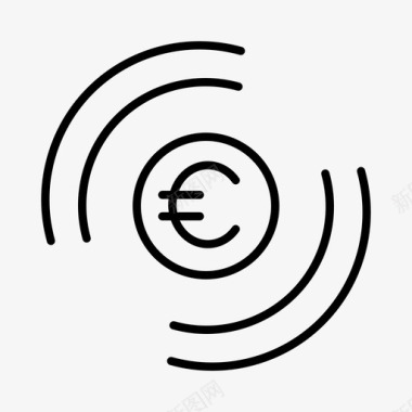 欧元银行现金图标图标