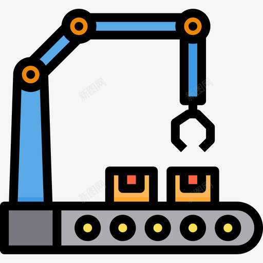 输送机工业15线性颜色图标svg_新图网 https://ixintu.com 工业15 线性颜色 输送机