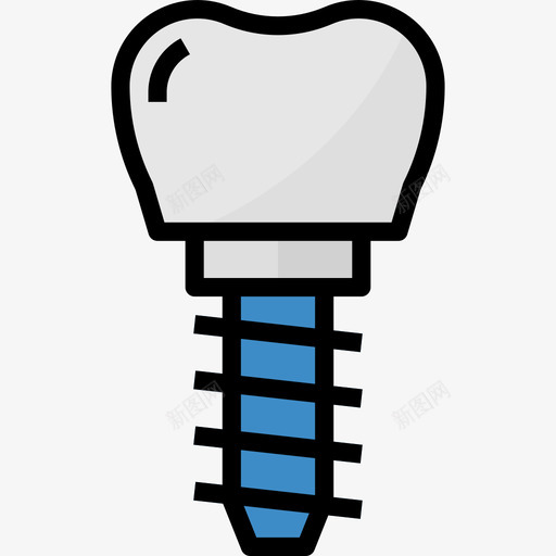 牙种植体牙9线颜色图标svg_新图网 https://ixintu.com 牙9 牙种植体 线颜色