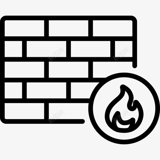 防火墙防护安全5线性图标svg_新图网 https://ixintu.com 线性 防护安全5 防火墙