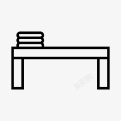 桌子的轮廓书桌家具室内图标高清图片