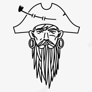 海盗胡子帽子图标图标