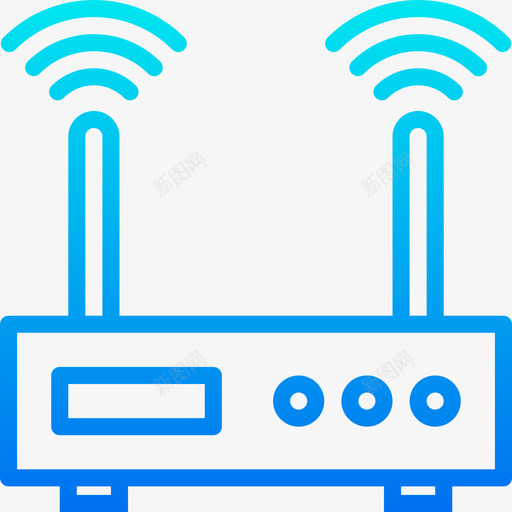 Wifi路由器技术47渐变图标svg_新图网 https://ixintu.com Wifi路由器 技术47 渐变