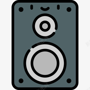 低音扬声器家用8线性颜色图标图标
