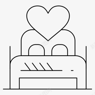 床情侣爱情图标图标