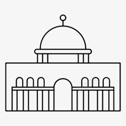 圆顶清真寺圆顶著名的以色列耶路撒冷清真寺图标高清图片
