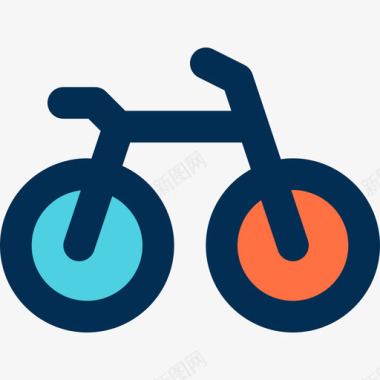 自行车生态120线性颜色图标图标