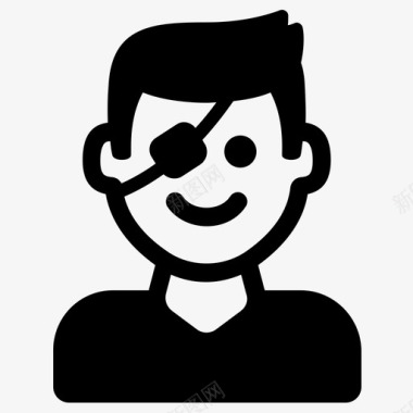 海盗表情符号眼罩图标图标