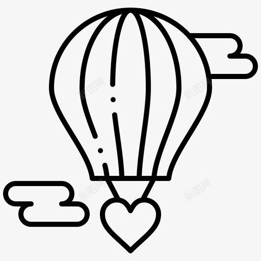 热气球飞行气球飞行的心图标svg_新图网 https://ixintu.com 情人节 热气球 爱 网页界面2月收集v4 飞行气球 飞行的心