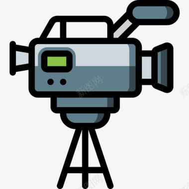 摄像机视频制作6线性彩色图标图标