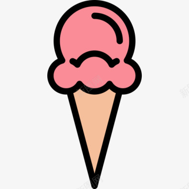 冰淇淋冰淇淋18线性颜色图标图标