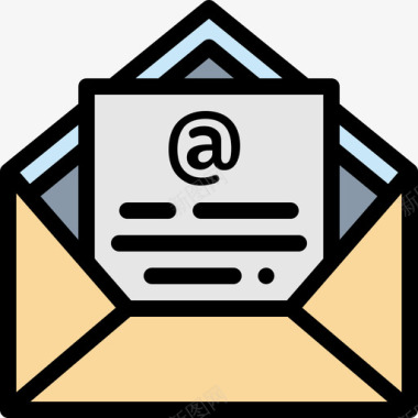 电子邮件电子商务80线性颜色图标图标