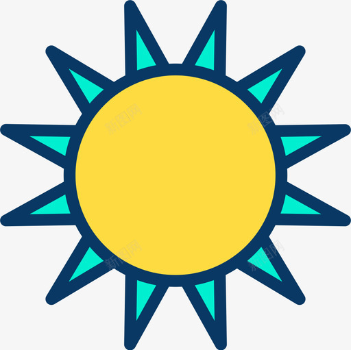 太阳191号天气线性颜色图标svg_新图网 https://ixintu.com 191号天气 太阳 线性颜色