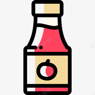 番茄酱亚洲餐厅9颜色省略图标图标