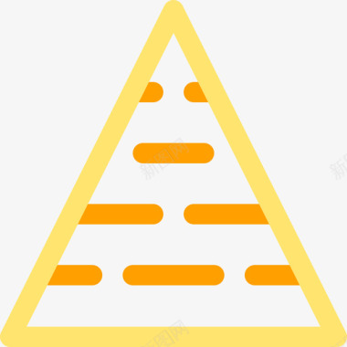 金字塔建筑25线性颜色图标图标