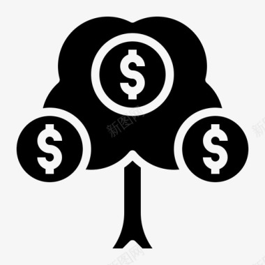 钱树成长投资图标图标
