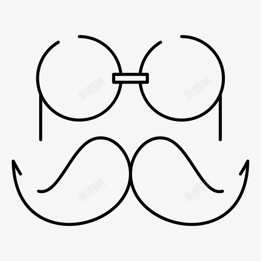 胡子眼镜时髦图标svg_新图网 https://ixintu.com 2月 movember v4 web 时髦 男士 界面 眼镜 系列 胡子