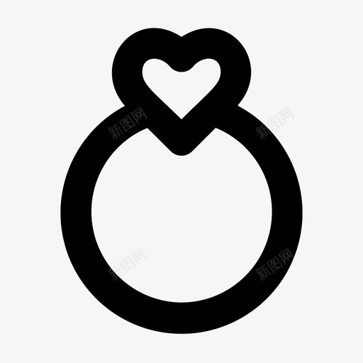 爱的戒指心浪漫图标svg_新图网 https://ixintu.com 心 情人节 浪漫 爱和浪漫大胆的线图标 爱的戒指