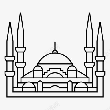 蓝色清真寺欧洲旅游著名的土耳其图标图标