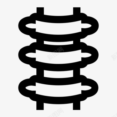 骨头脊椎医疗线图标图标