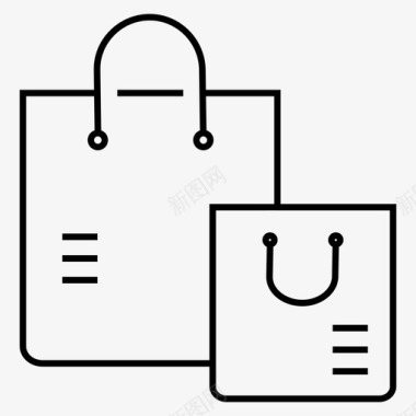 购物袋电子商务购物者图标图标