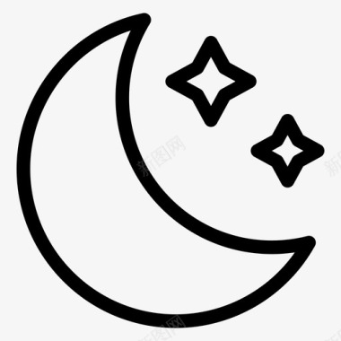 夜幕月亮天文学图标图标