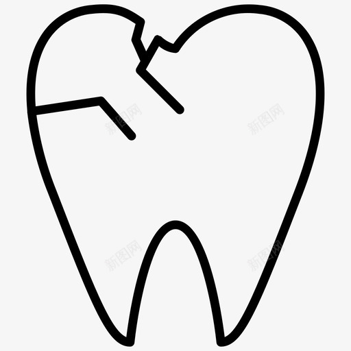 蛀牙断牙牙齿图标svg_新图网 https://ixintu.com 断牙 牙齿 蛀牙