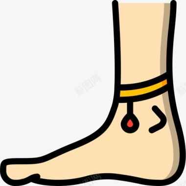 脚踝珠宝6线性颜色图标图标