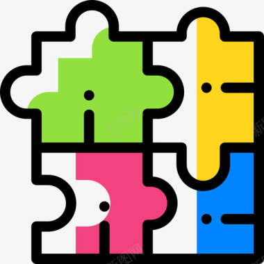 拼图创业和新业务8颜色省略图标图标