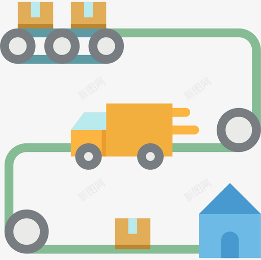 送货车9月物流4号扁平图标svg_新图网 https://ixintu.com 9月物流4号 扁平 送货车