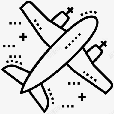 空运飞机空客图标图标