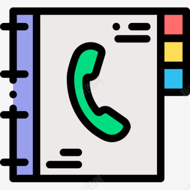 电话簿联系人11线形颜色图标图标