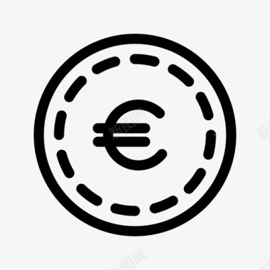 欧元硬币现金欧洲图标图标