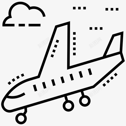 飞机着陆机场进近到达图标svg_新图网 https://ixintu.com 下降 到达 机场进近 航空运输线路图标包 飞机着陆 飞行着陆