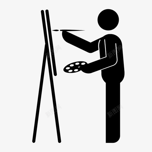 绘画艺术家描绘图标svg_新图网 https://ixintu.com 人类 描绘 活动 类和 绘画 艺术家