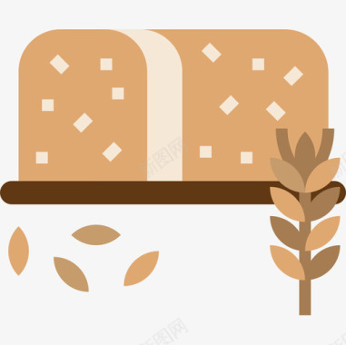 面包面包房74扁平图标图标