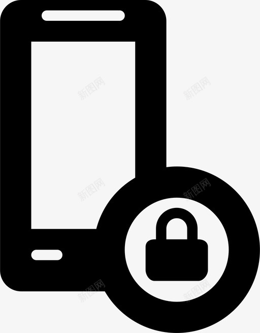 手机锁定智能手机社交媒体和标签页图标svg_新图网 https://ixintu.com 媒体 手机 智能 标签 社交 锁定