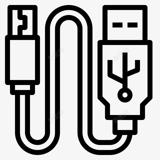 usb线配件电脑图标svg_新图网 https://ixintu.com usb 电脑 电脑配件 连接 配件